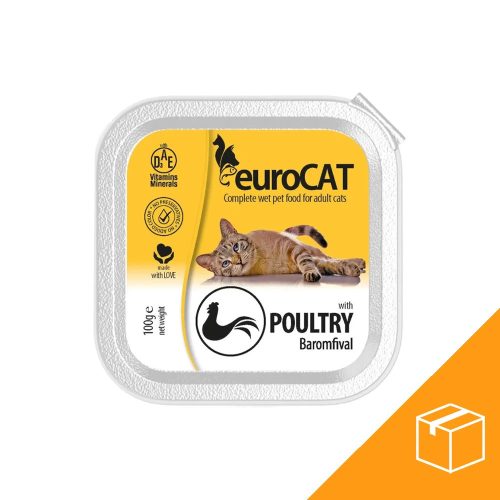 Euro Cat Alutálcás Macskaeledel (Baromfi) - 16x100 g