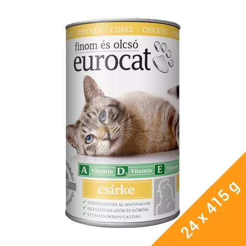 Euro Cat Konzerv Macskáknak (Csirke) - 24x415 g