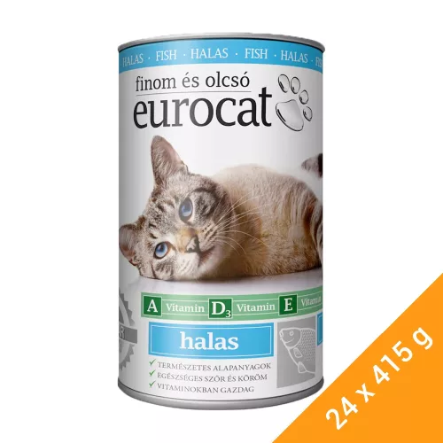 Euro Cat Konzerv Macskáknak (Hal) - 24x415 g