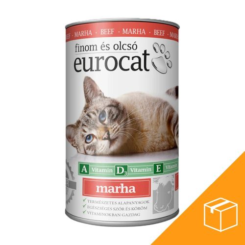 Euro Cat Konzerv Macskáknak (Marha) - 24x415 g