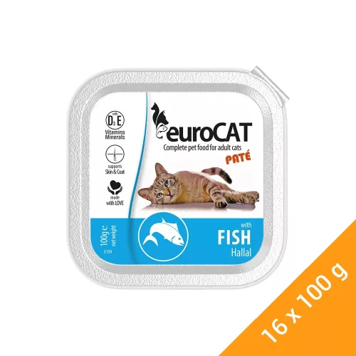 Euro Cat Paté Alutálcás Macskaeledel (Hal) - 16x100 g