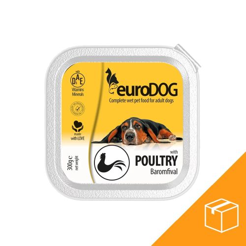 Euro Dog Alutálcás Kutyaeledel (Baromfi) - 8x300 g