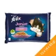 Felix Fantastic Junior Nedves Macskaeledel Aszpikban (Csirke és Lazac) - 12x(4x85 g)
