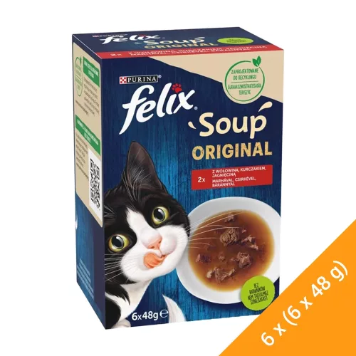 Felix Soup Original Házias Válogatás Nedves Macskaeledel Szószban - 6x(6x48 g)