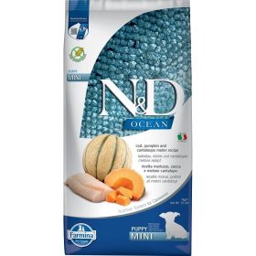   N&D Ocean Mini Puppy Gabonamentes Száraz Kutyatáp (Tőkehal, Sütőtök és Sárgadinnye) - 7 kg