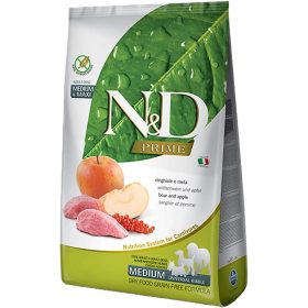   N&D Prime Medium & Maxi Adult Gabonamentes Száraz Kutyatáp (Vaddisznó és Alma) - 2,5 kg
