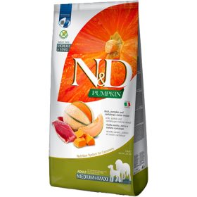   N&D Pumpkin Medium & Maxi Adult Gabonamentes Száraz Kutyatáp (Kacsa, Sütőtök és Sárgadinnye) - 12 kg