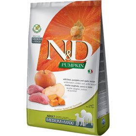  N&D Pumpkin Medium & Maxi Adult Gabonamentes Száraz Kutyatáp (Vaddisznó, Alma és Sütőtök) - 2,5 kg