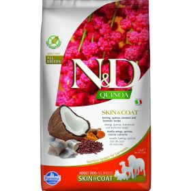   N&D Quinoa Skin & Coat Medium & Maxi Adult Monoprotein Gabonamentes Száraz Kutyatáp (Hering) - 2,5 kg