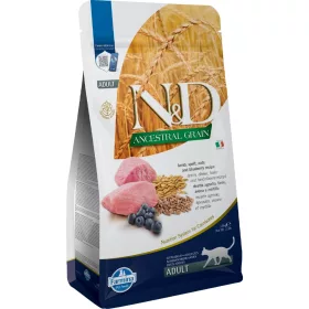   N&D Ancestral Grain Ősi Gabonával Adult Száraz Macskatáp (Bárány, Tönköly, Zab és Áfonya) - 1,5 kg