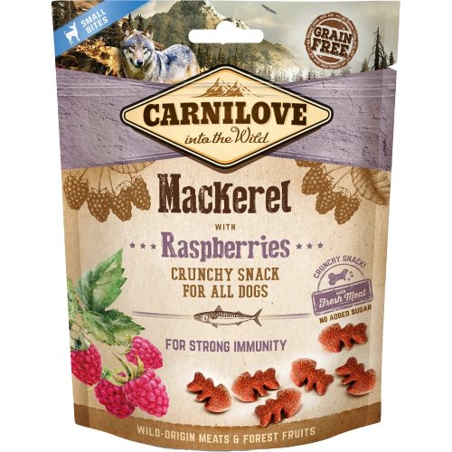 Carnilove Crunchy Snack Gabonamentes Jutalomfalat Kutyáknak (Makréla és Málna) - 200 g