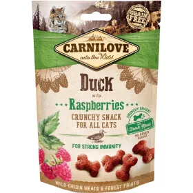   Carnilove Crunchy Snack Gabonamentes Jutalomfalat Macskáknak (Kacsa és Málna) - 50 g