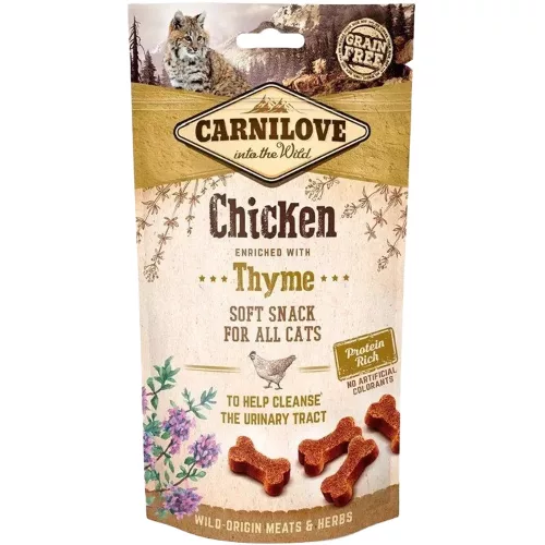 Carnilove Semi-Moist Soft Snack Gabonamentes Jutalomfalat Macskáknak (Csirke és Kakukkfű) - 50 g