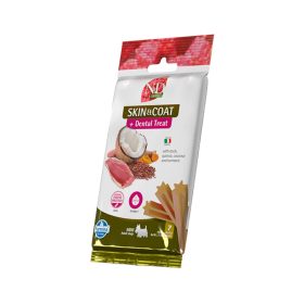   N&D Quinoa Dental Treat Skin & Coat Mini Adult Monoprotein Gabonamentes Jutalomfalat Kutyáknak (Fürj, Quinoa, Kókusz és Kurkuma) - 60 g
