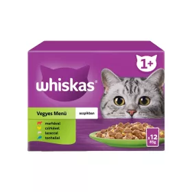  Whiskas Vegyes Válogatás Alutasakos Macskaeledel Aszpikban (Marha, Csirke, Lazac, Tonhal) - 12x85 g