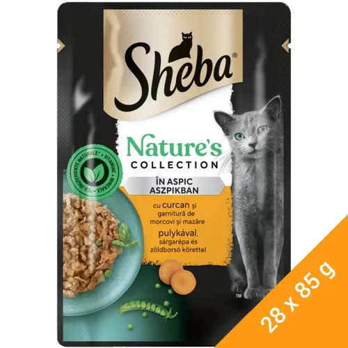 Sheba Nature's Collection Alutasakos Macskaeledel (Pulyka, Sárgarépa és Zöldborsó) - 28x85 g