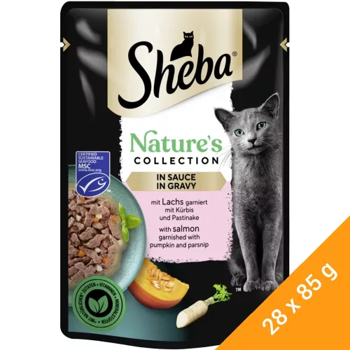 Sheba Nature's Collection Alutasakos Macskaeledel (Lazac, Sütőtök és Pasztina) - 28x85 g