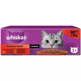   Whiskas Klasszikus Válogatás Alutasakos Macskaeledel Szószban (Marha, Csirke, Bárány, Baromfi) - 80x85 g
