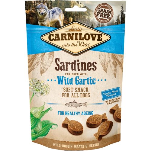 Carnilove Semi-Moist Soft Snack Gabonamentes Jutalomfalat Kutyáknak (Szardínia és Medvehagyma) - 200 g
