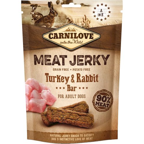 Carnilove Meat Jerky Snack Gabonamentes Jutalomfalat Kutyáknak (Pulyka és Nyúl) - 100 g