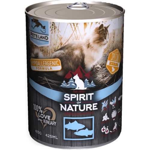 Spirit of Nature Hipoallergén Konzerv Macskáknak (Tonhal és Lazac) - 415 g