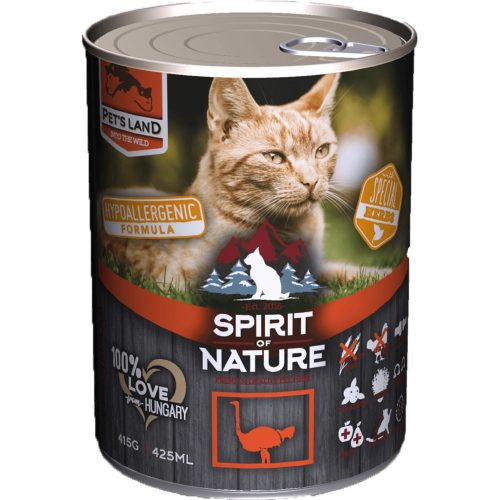 Spirit of Nature Hipoallergén Konzerv Macskáknak (Strucc) - 415 g