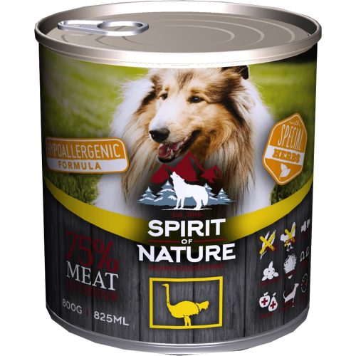Spirit of Nature Hipoallergén Konzerv Kutyáknak (Strucc) - 800 g