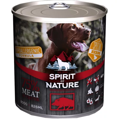 Spirit of Nature Hipoallergén Konzerv Kutyáknak (Vaddisznó) - 800 g
