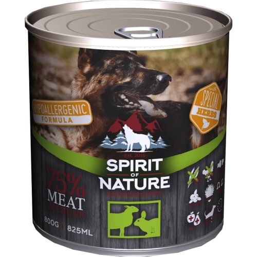 Spirit of Nature Hipoallergén Konzerv Kutyáknak (Bárány és Nyúl) - 800 g