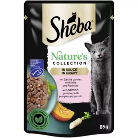   Sheba Nature's Collection Alutasakos Macskaeledel (Lazac, Sütőtök és Pasztina) - 85 g