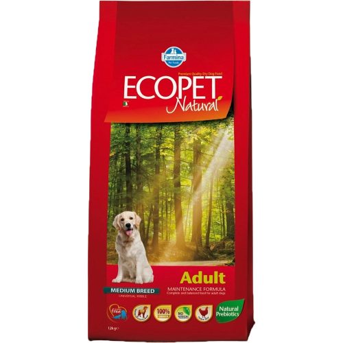 Ecopet Natural Medium Adult Száraz Kutyatáp (Csirke) - 14 kg