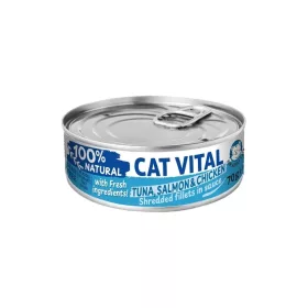   Cat Vital Shredded Fillets in Sauce Gabonamentes Konzerv Macskáknak (Tonhal, Lazac és Csirke) - 70 g