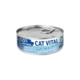   Cat Vital Soft Paté Mousse Gabonamentes Konzerv Macskáknak (Fehér hal és Csirke) - 85 g