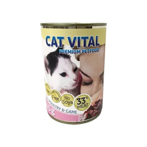 Cat Vital Kitten Konzerv Macskáknak (Baromfi és Vad) - 415 g