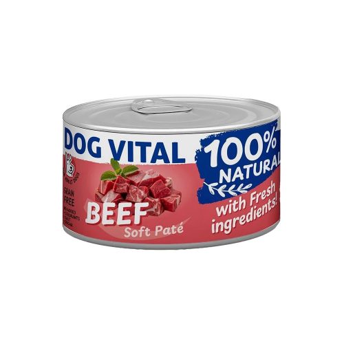 Dog Vital 100% Natural Soft Paté Gabonamentes Konzerv Kutyáknak (Marha) - 150 g