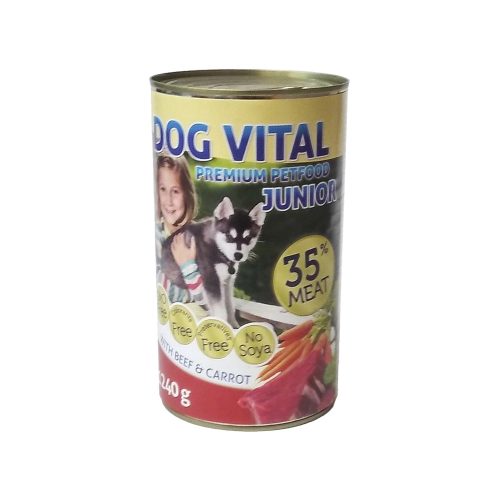 Dog Vital Junior Konzerv Kutyáknak (Marha és Répa) - 1240 g