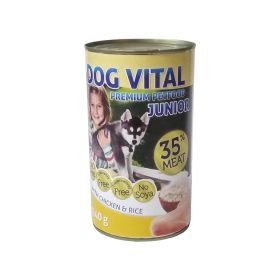   Dog Vital Junior Konzerv Kutyáknak (Csirke és Rizs) - 1240 g