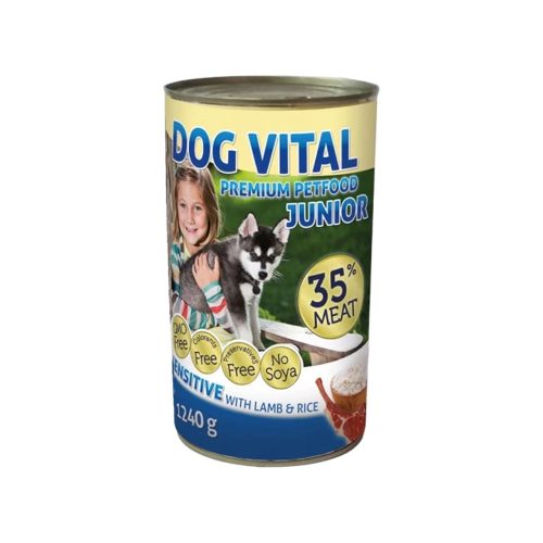 Dog Vital Junior Konzerv Kutyáknak (Bárány és Rizs) - 1240 g