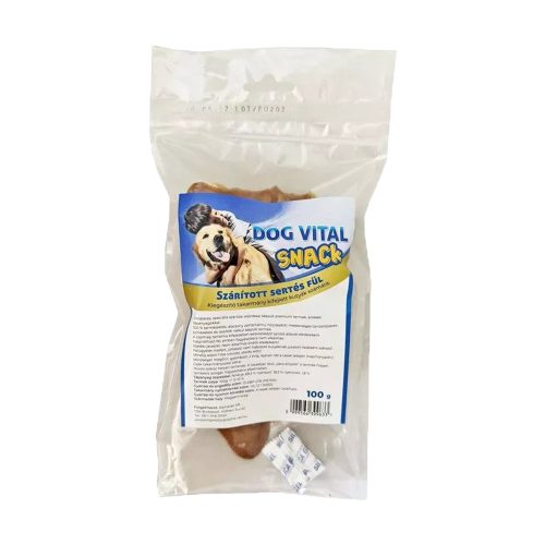 Dog Vital Snack Szárított Sertés Fül Monoprotein Gabonamentes Jutalomfalat Kutyáknak (2 db) - 100 g