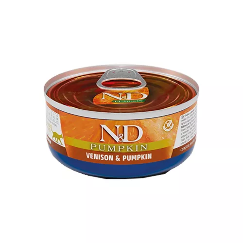 N&D Pumpkin Gabonamentes Konzerv Macskáknak (Szarvas és Sütőtök) - 70 g