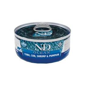   N&D Ocean Gabonamentes Konzerv Macskáknak (Tonhal, Tőkehal, Garnélarák és Sütőtök) - 70 g