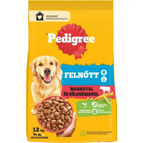 Pedigree Medium & Large Adult Száraz Kutyatáp (Marha és Zöldségek) - 12+3 kg