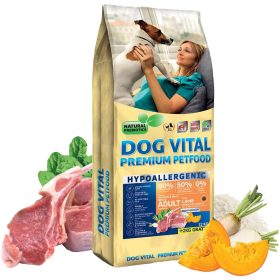   Dog Vital Hypoallergenic Medium & Maxi Breeds Adult Hipoallergén Száraz Kutyatáp (Bárány, Spenót és Sütőtök) - 12+2 kg