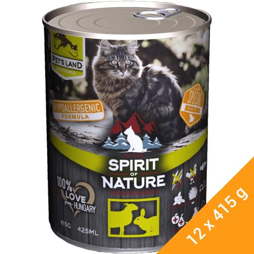 Spirit of Nature Hipoallergén Konzerv Macskáknak (Bárány és Nyúl) - 12x415 g