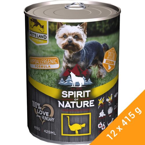 Spirit of Nature Hipoallergén Konzerv Kutyáknak (Strucc) - 12x415 g