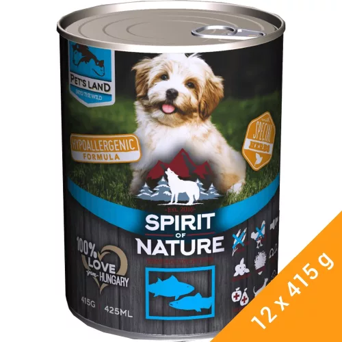 Spirit of Nature Hipoallergén Konzerv Kutyáknak (Tonhal és Lazac) - 12x415 g