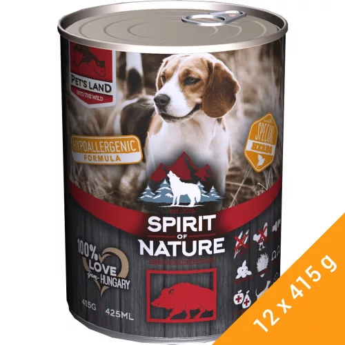 Spirit of Nature Hipoallergén Konzerv Kutyáknak (Vaddisznó) - 12x415 g