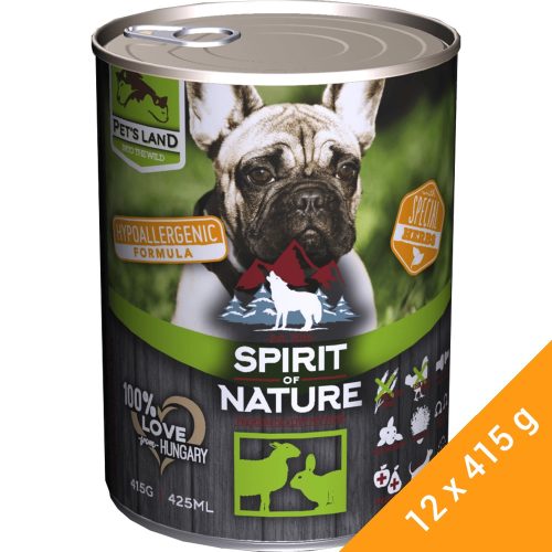 Spirit of Nature Hipoallergén Konzerv Kutyáknak (Bárány és Nyúl) - 12x415 g