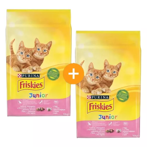 Friskies Junior Száraz Macskatáp (Csirke, Zöldségek és Tej) - 2x10 kg