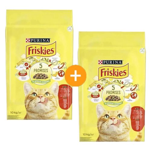 Friskies Száraz Macskatáp (Marha, Csirke és Zöldségek) - 2x10 kg